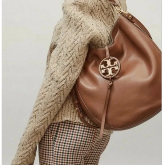 New Tory Burch Miller Metal Logo Slouchy Hobo Bag - Picture 6 of 9